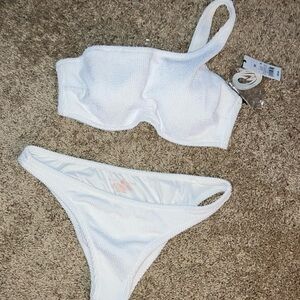 White One-Shoulder Bikini Set